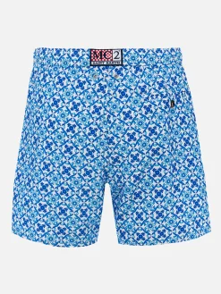 Herren-Badeshorts Lighting 70 aus leichtem Stoff mit Majolika-Print