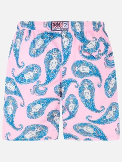 Herren-Badeshorts Lighting aus leichtem Stoff mit Paisley-Print