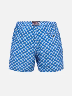 Herren-Badeshorts Lighting 70 aus leichtem Stoff mit Seesternen-Aufdruck