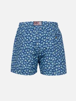 Herren-Badeshorts Lighting 70 aus leichtem Stoff mit Krabbenaufdruck