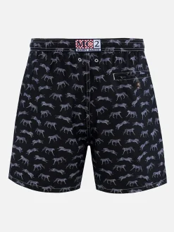 Herren-Badeshorts Lighting 70 aus leichtem Stoff mit Mikro-Cheeta-Print
