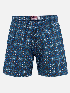 Herren-Badeshorts Lighting 70 aus leichtem Stoff mit Majolika-Print
