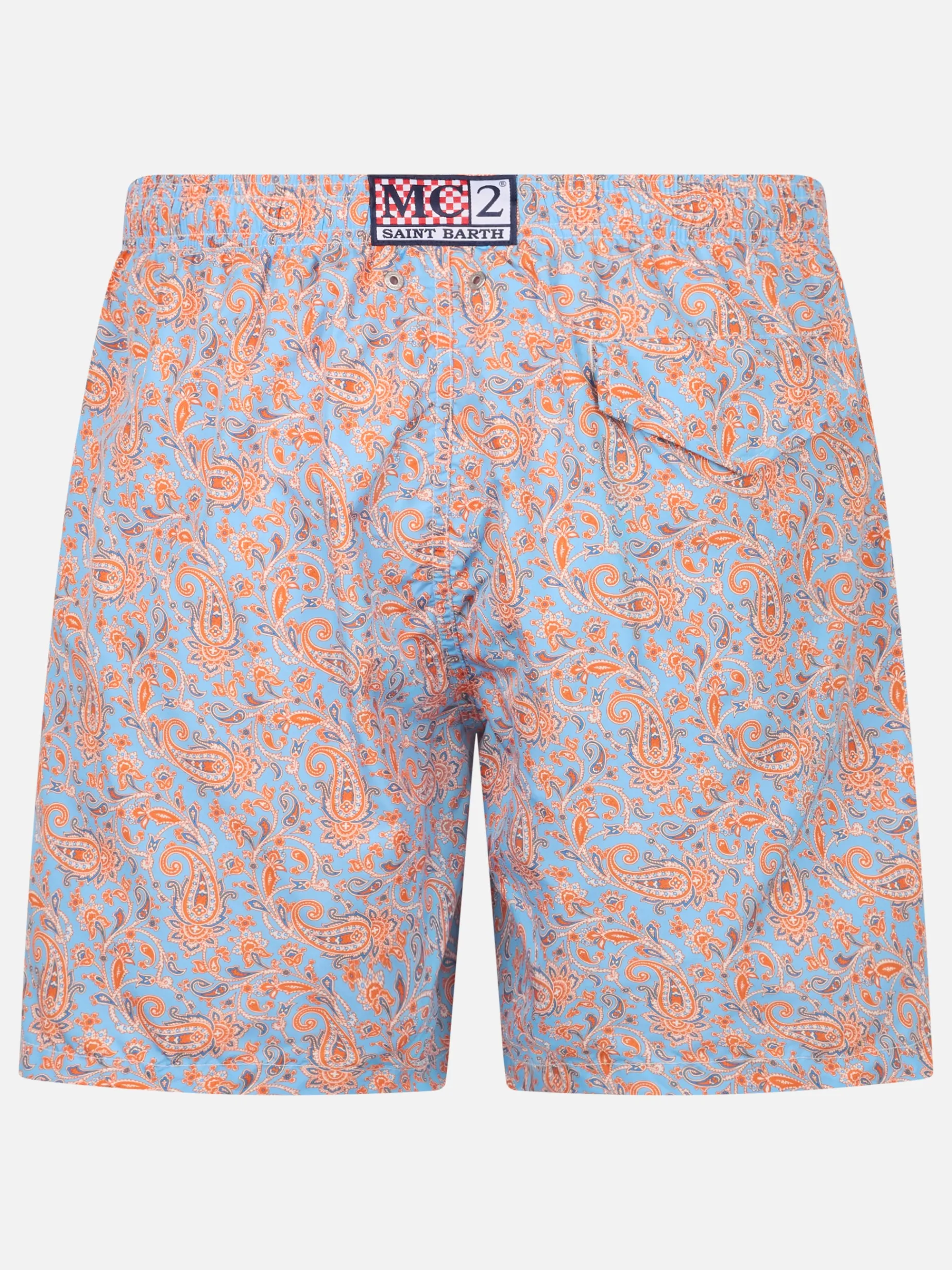 Herren-Badeshorts Lighting aus leichtem Stoff mit Paisley-Print