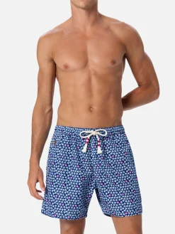 Herren-Badeshorts Lighting 70 aus leichtem Stoff mit Seestern-Aufdruck