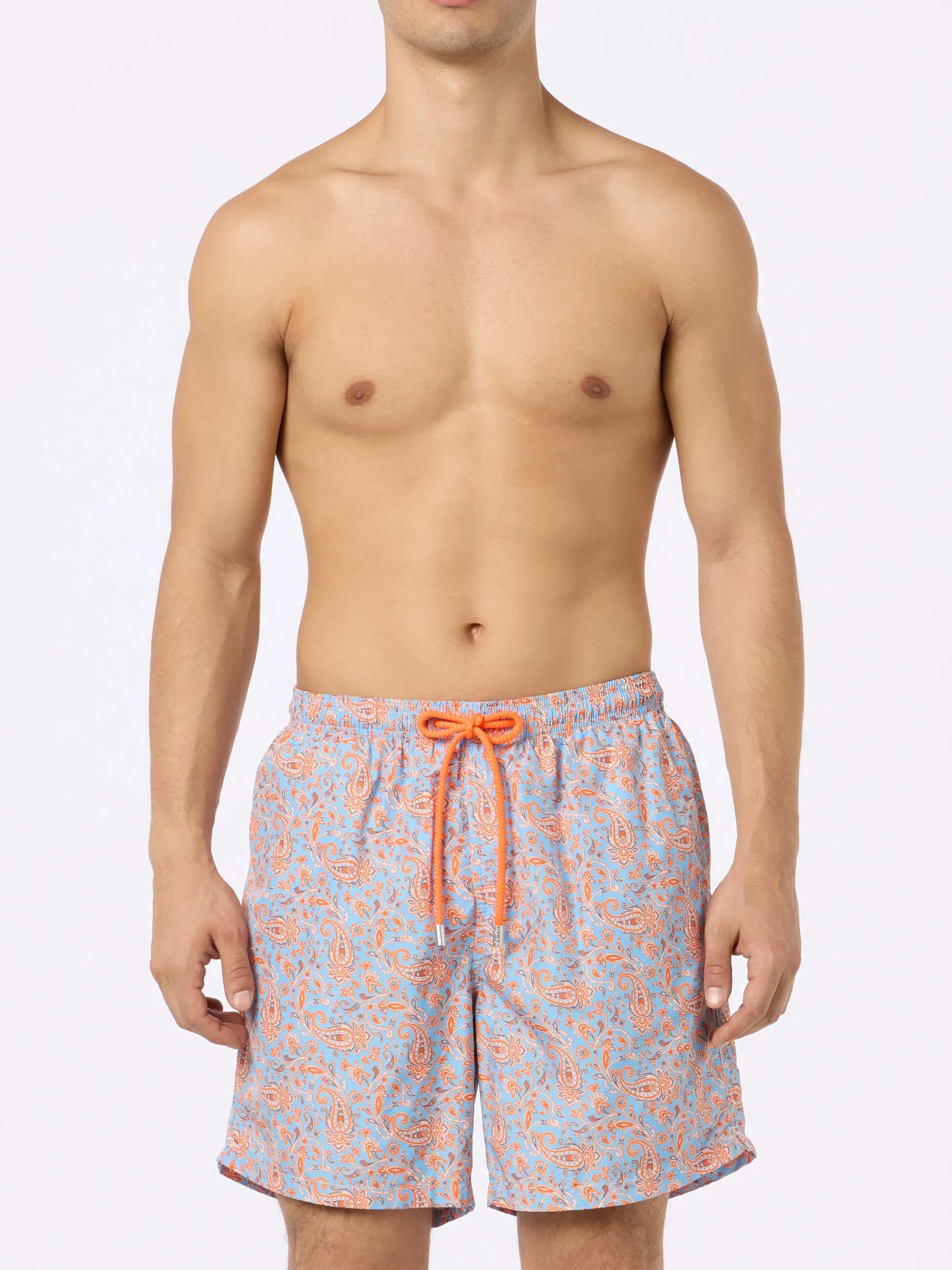 Herren-Badeshorts Lighting aus leichtem Stoff mit Paisley-Print