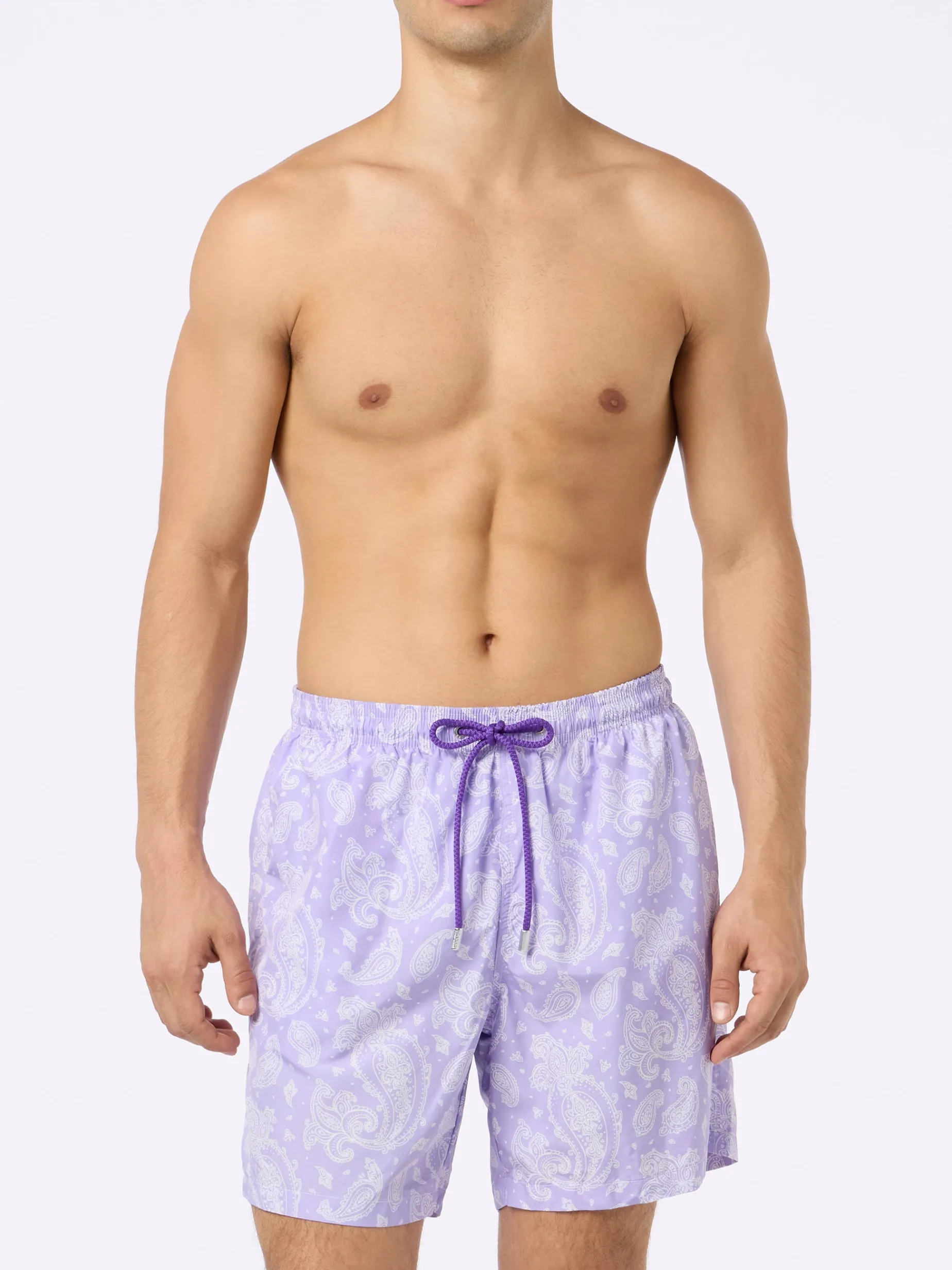 Herren-Badeshorts Lighting aus leichtem Stoff mit Paisley-Print