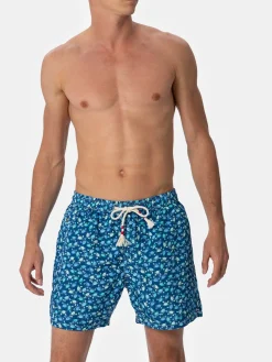 Herren-Badeshorts Lighting 70 aus leichtem Stoff mit Krabbenaufdruck