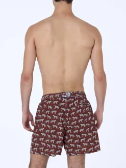 Herren-Badeshorts Lighting 70 aus leichtem Stoff mit Mikro-Cheeta-Print