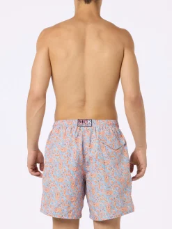 Herren-Badeshorts Lighting aus leichtem Stoff mit Paisley-Print