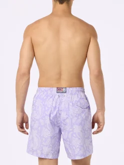 Herren-Badeshorts Lighting aus leichtem Stoff mit Paisley-Print