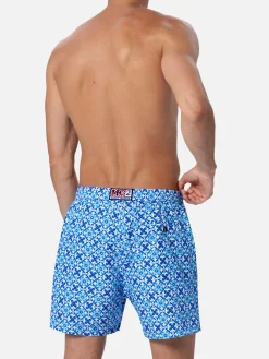 Herren-Badeshorts Lighting 70 aus leichtem Stoff mit Majolika-Print