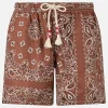 Herren-Badeshorts mit braunem Bandana-Print