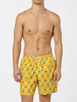 Herren-Badeshorts mit geometrischem Aufdruck