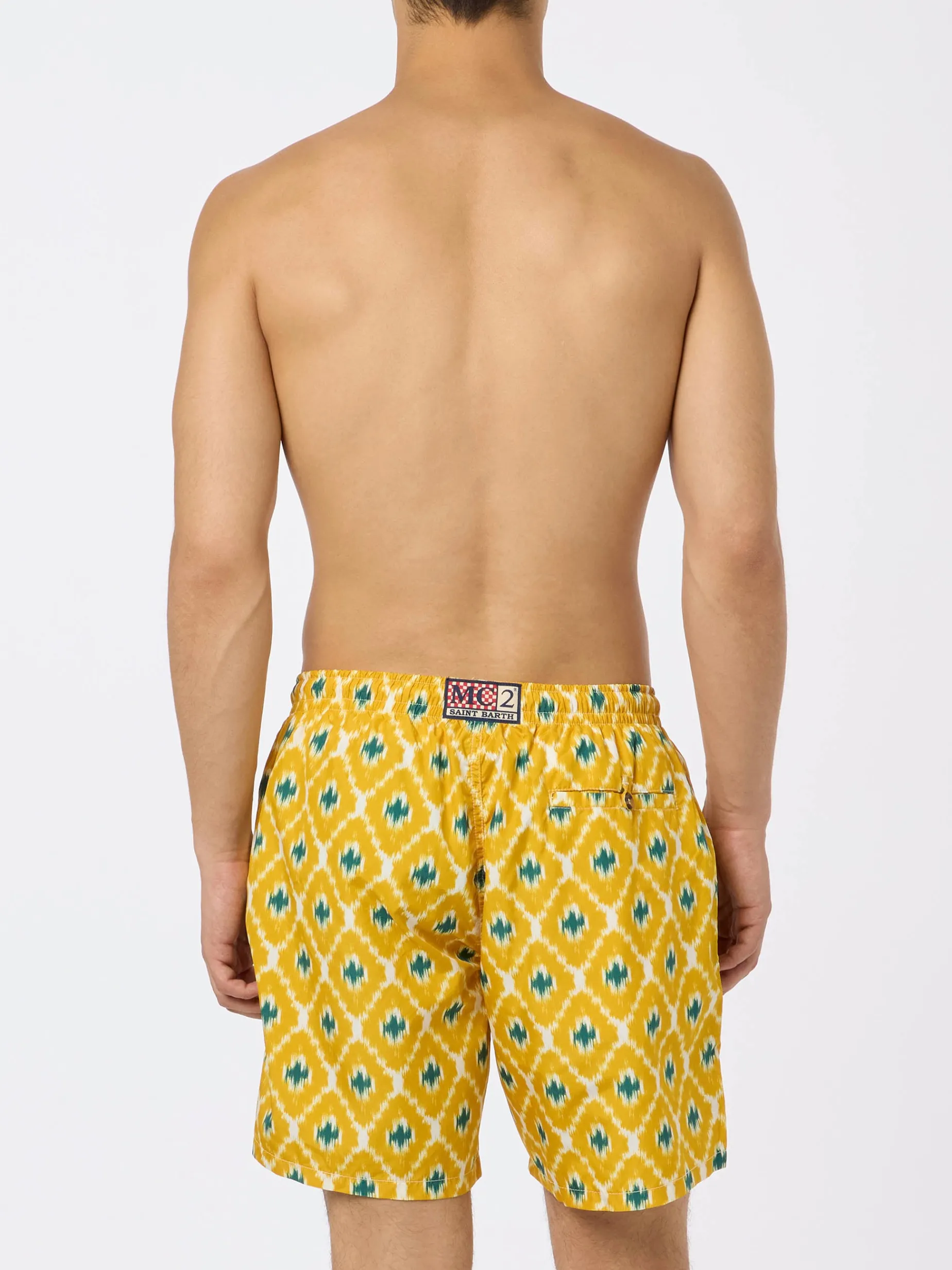 Herren-Badeshorts mit geometrischem Aufdruck