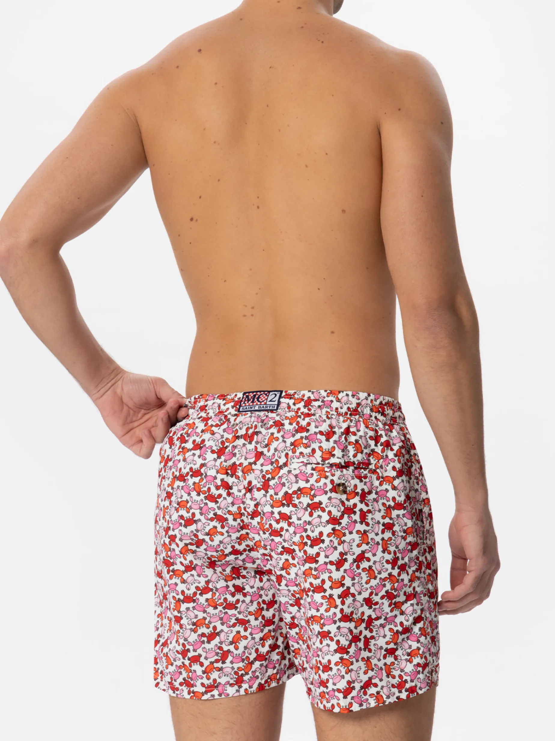 Herren-Badeshorts mit Krabben-Print