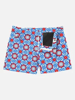 Herren-Badeshorts mit Majolika-Print