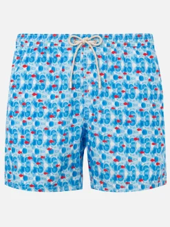 Herren-Badeshorts mit Meeresaufdruck
