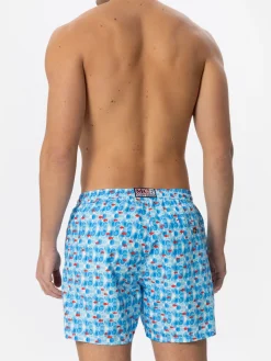 Herren-Badeshorts mit Meeresaufdruck