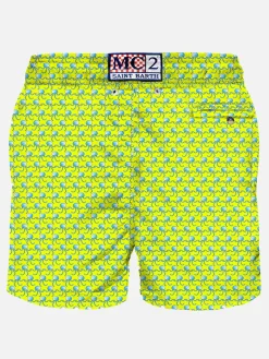Herren-Badeshorts mit Quallen-Fluo-Print