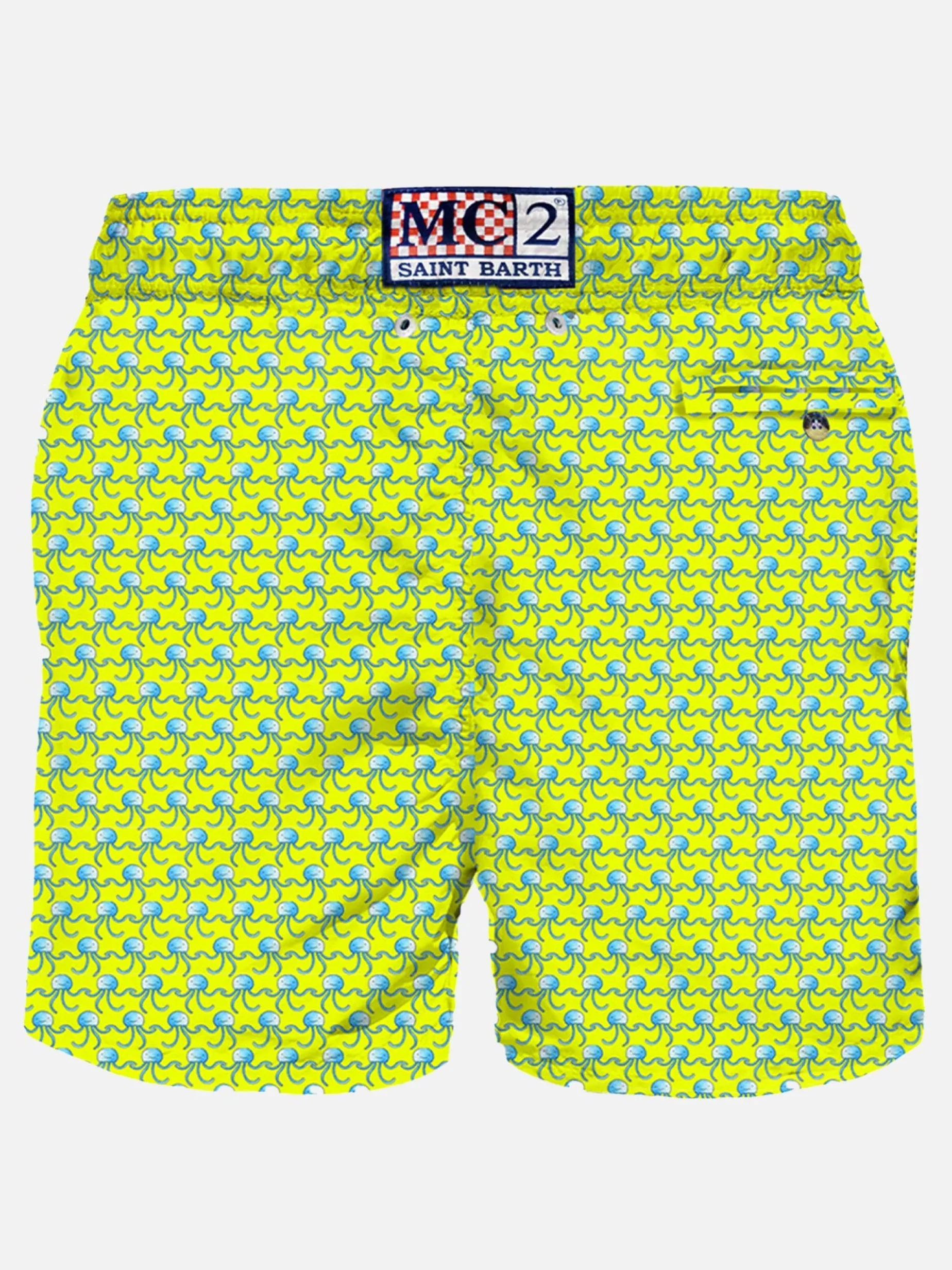 Herren-Badeshorts mit Quallen-Fluo-Print