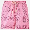 Herren-Badeshorts mit rosa Bandana-Aufdruck