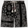 Herren-Badeshorts mit schwarzem Bandana-Print