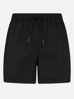Herren-Badeshorts mit seitlichem Logo und Kontrast