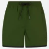 Herren-Badeshorts mit seitlichem Logo und Kontrast