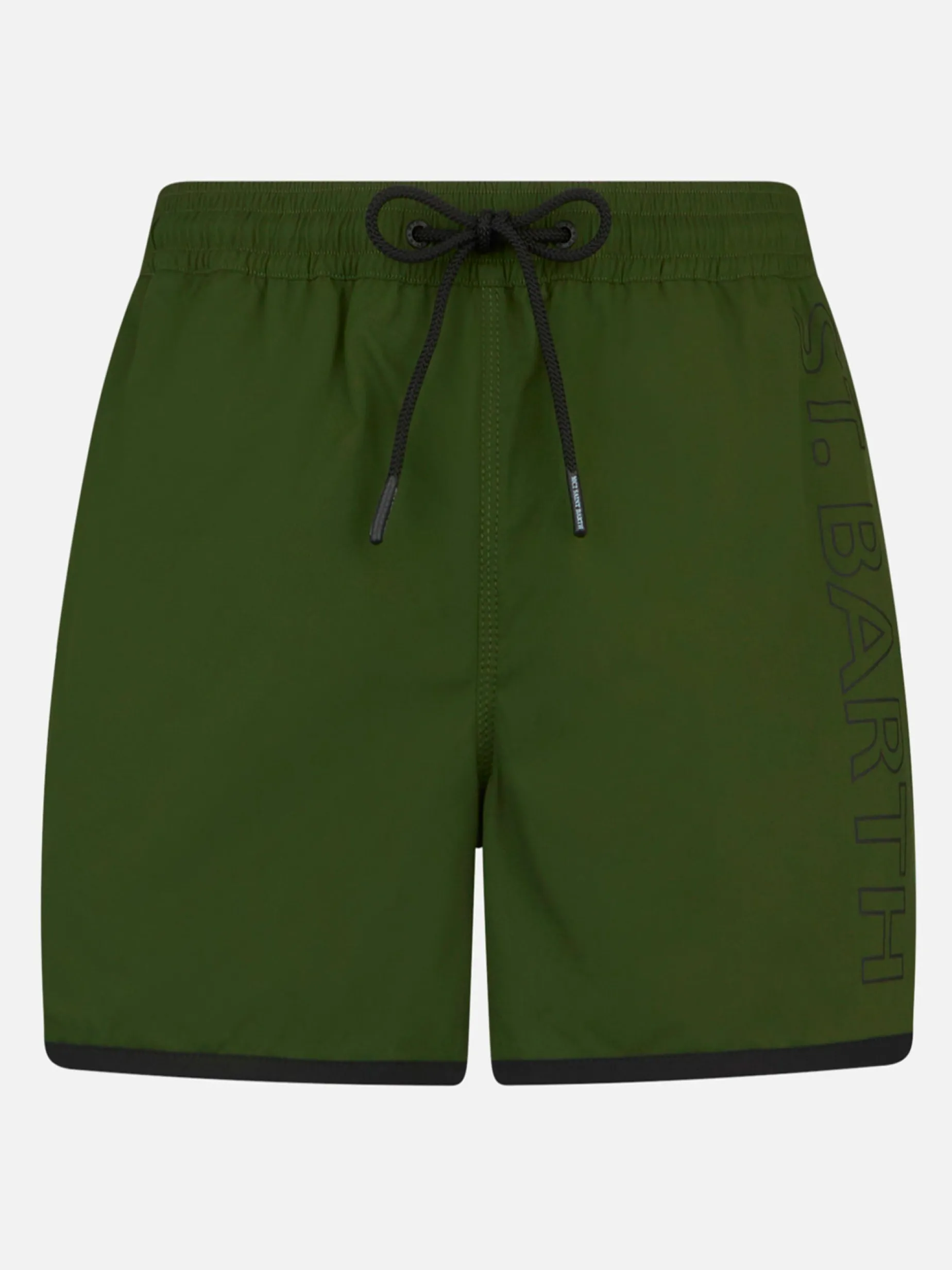 Herren-Badeshorts mit seitlichem Logo und Kontrast