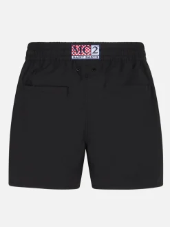 Herren-Badeshorts mit seitlichem Logo und Kontrast