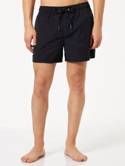 Herren-Badeshorts mit seitlichem Logo und Kontrast