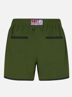 Herren-Badeshorts mit seitlichem Logo und Kontrast