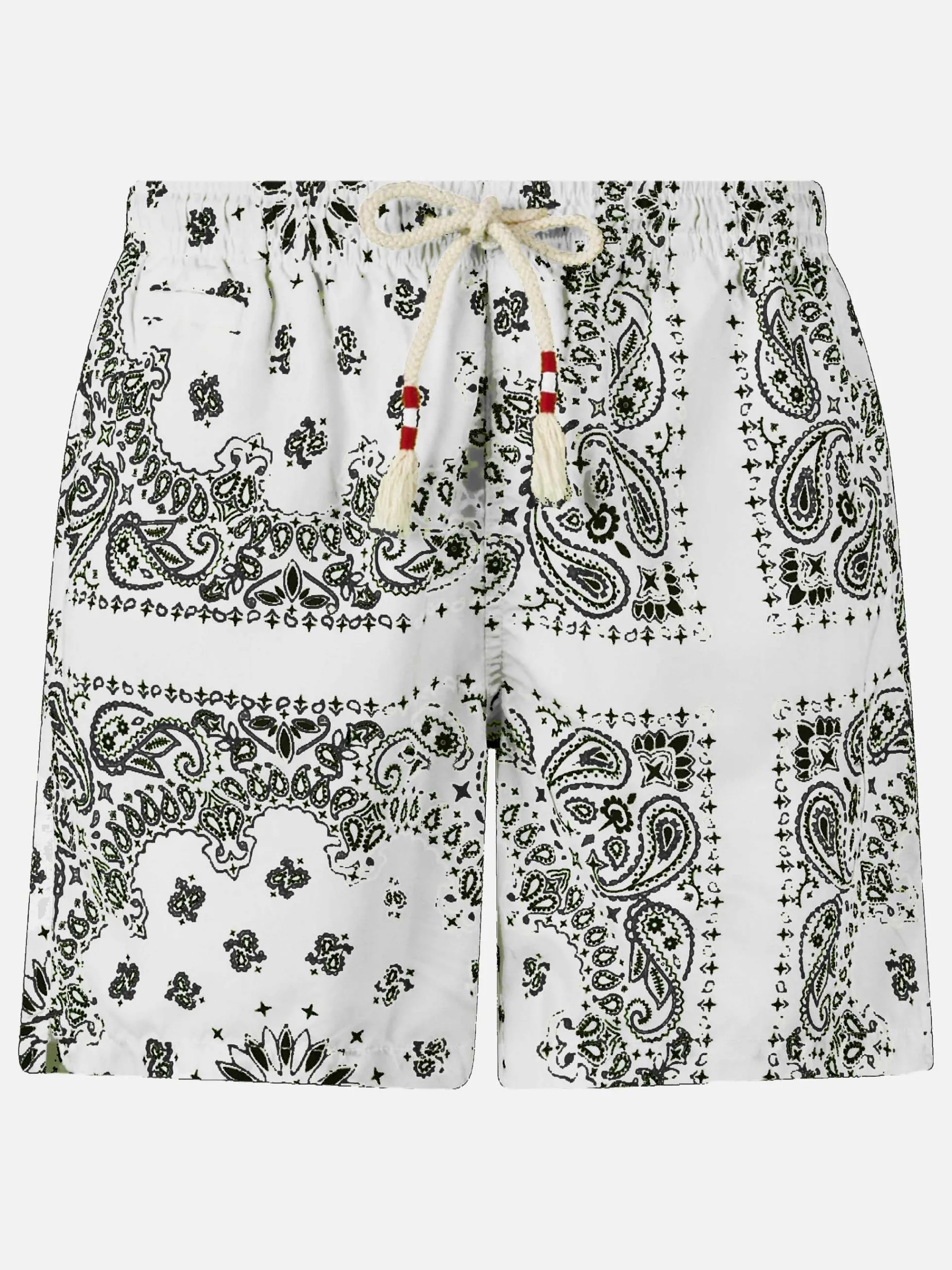 Herren-Badeshorts mit weißem Bandana-Print