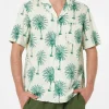 Herren-Baumwollhemd Kalea mit Palmenprint