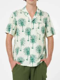 Herren-Baumwollhemd Kalea mit Palmenprint