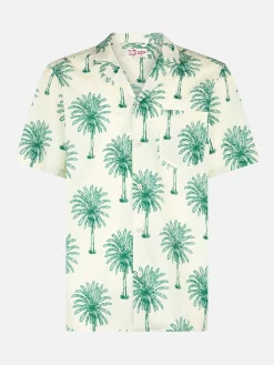 Herren-Baumwollhemd Kalea mit Palmenprint