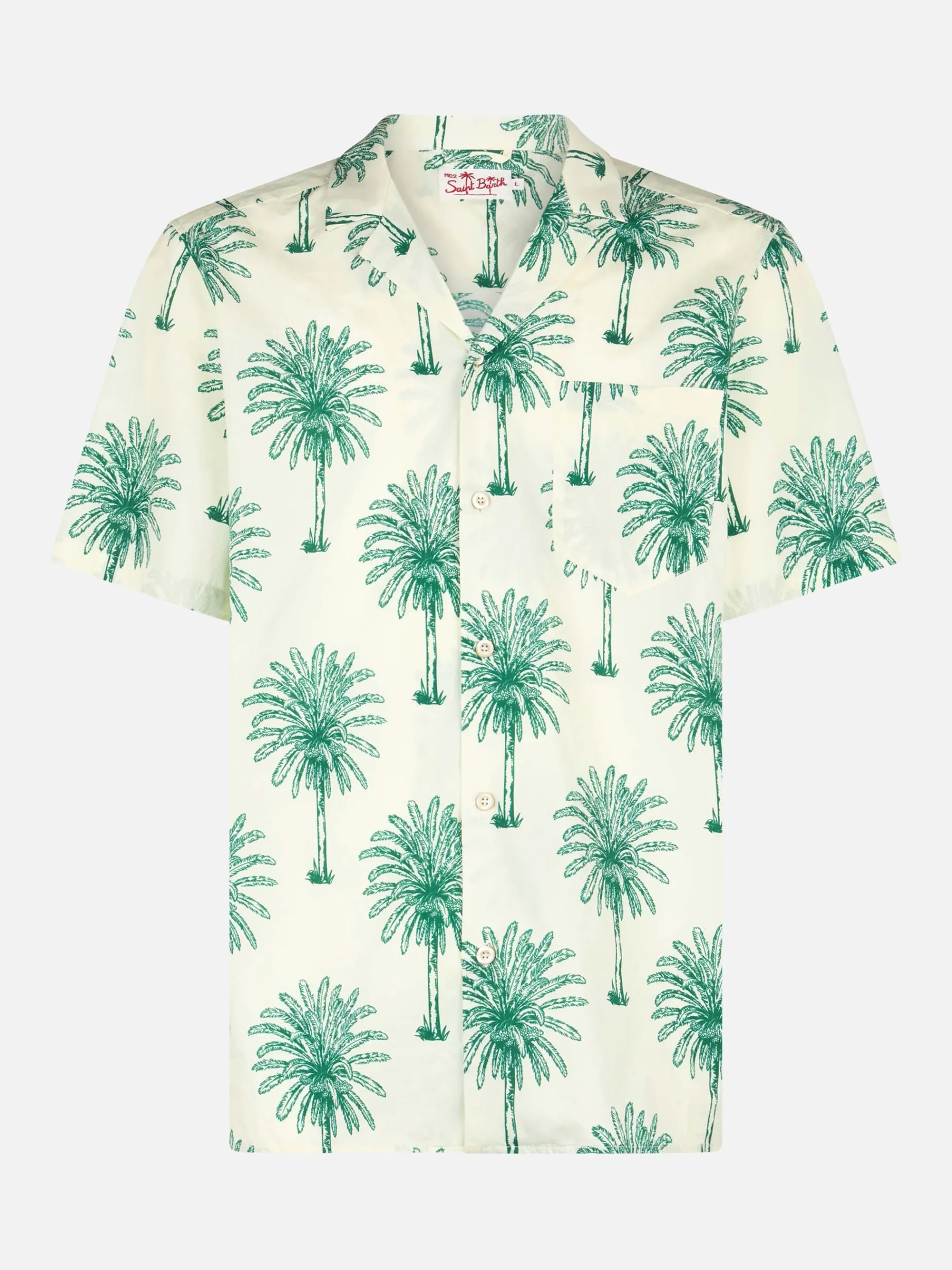 Herren-Baumwollhemd Kalea mit Palmenprint