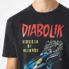 Herren-Baumwoll-T-Shirt im Vintage-Stil mit Aufdruck „Diabolik-Auto“ und „Geld“ | DIABOLIK SONDEREDITION