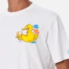 Herren-Baumwoll-T-Shirt mit platziertem Aufdruck „Cryptopuppets Ducky Aperitif“ auf Vorder- und Rückseite | CRYPTOPUPPET-SONDERAUSGABE