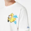 Herren-Baumwoll-T-Shirt mit platziertem Aufdruck „Cryptopuppets Ducky Bollicine“ auf Vorder- und Rückseite | CRYPTOPUPPET-SONDERAUSGABE