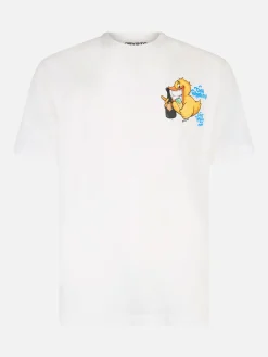 Herren-Baumwoll-T-Shirt mit platziertem Aufdruck „Cryptopuppets Ducky Bollicine“ auf Vorder- und Rückseite | CRYPTOPUPPET-SONDERAUSGABE