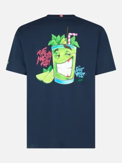 Herren-Baumwoll-T-Shirt mit platziertem Cryptopuppets Mojito-Aufdruck auf Vorder- und Rückseite | CRYPTOPUPPET-SONDERAUSGABE