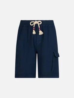 Herren-Bemuda aus marineblauem Leinen Marseille