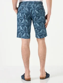 Herren-Bermuda aus Baumwolle mit Palmenprint
