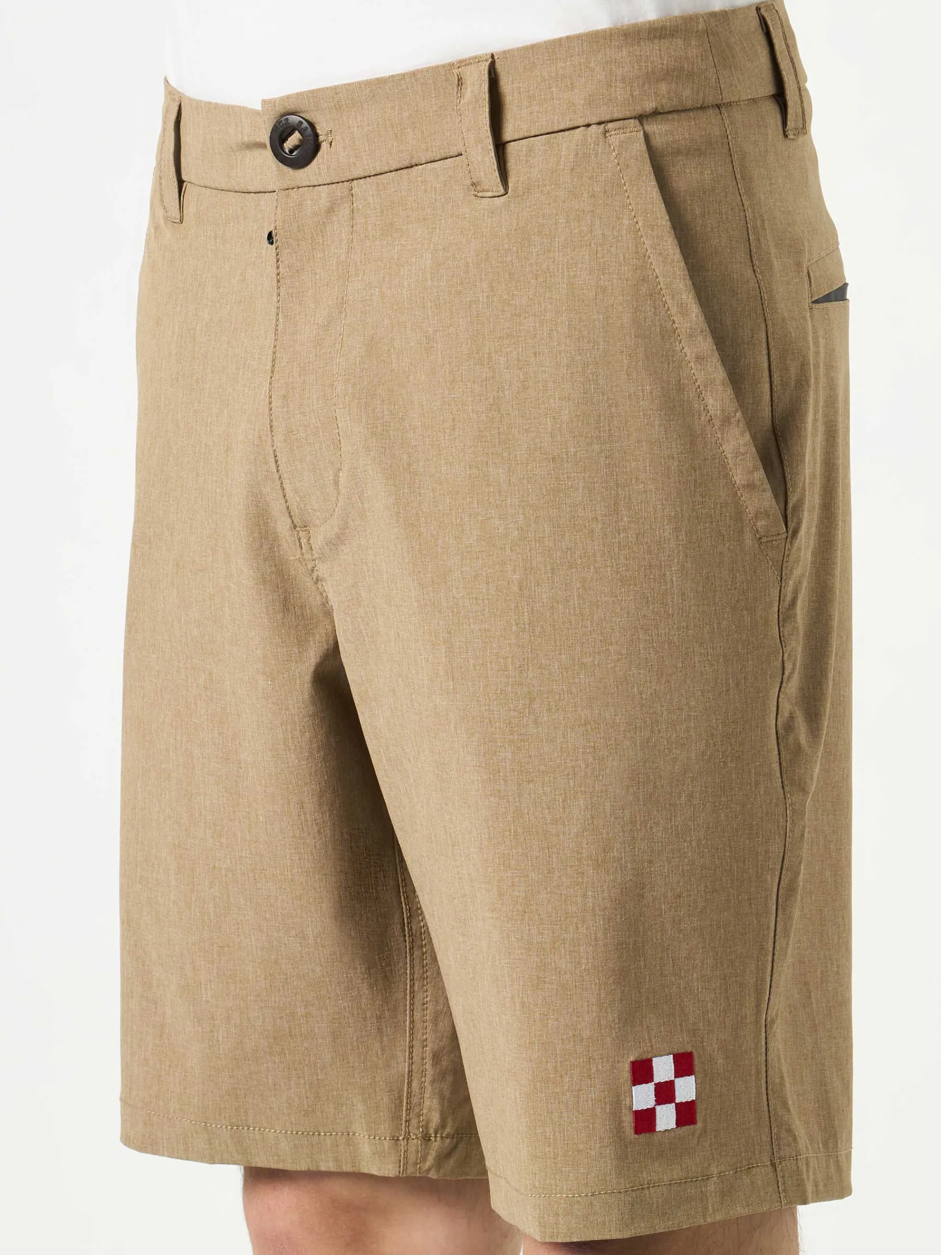 Herren-Bermuda aus beigem Ripstop-Stoff