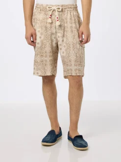 Herren-Bermuda aus Leinen „Marseille“ mit Bandana-Print
