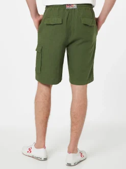 Herren-Bermuda aus militärgrünem Leinen Marseille