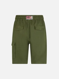 Herren-Bermuda aus militärgrünem Leinen Marseille