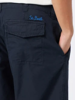 Herren-Bermuda in Blau mit Seitentaschen