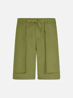 Herren-Bermuda in Militärgrün mit Seitentaschen